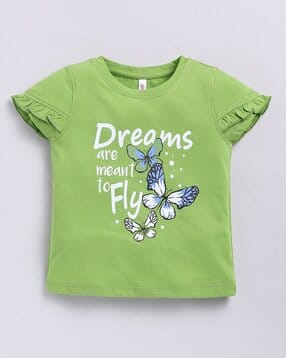giniekids Girls Typographic Print Regular Fit Top-picture-47