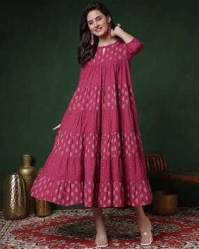 gulmohar jaipur Women Leaf Print Anarkali Kurta-picture-33