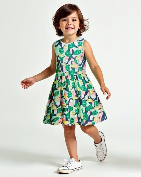 Buy OLIVE GREEN Dresses & Frocks for Girls by MAX Online | Ajio.com