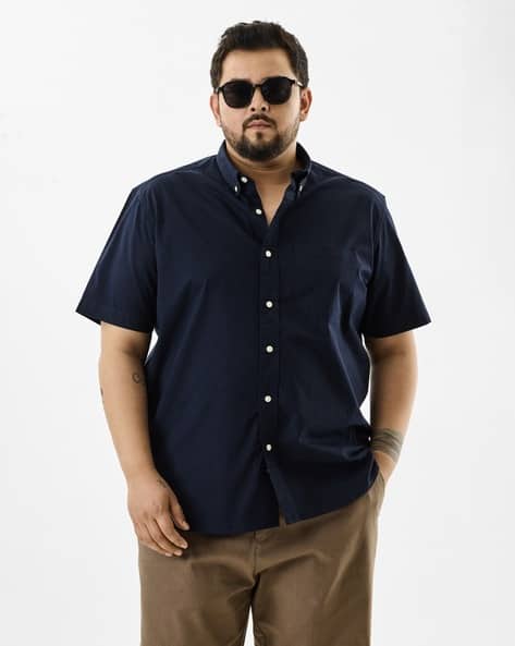 Snitch Mens Plus Size Oxford Regular Fit Shirt deal from ajio
