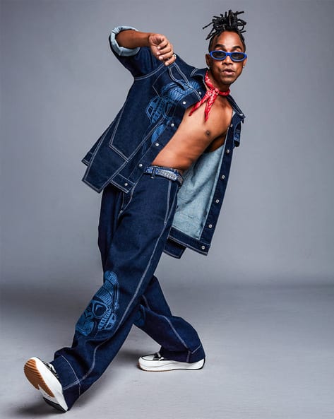 Men Printed Mid-Rise Baggy Jeans