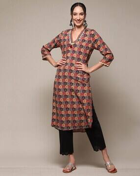 biba Women Floral Print Straight Kurta-picture-33
