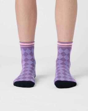 the souled store Hello Kitty Kuromi|Hello Kitty - Men Geometric Print Ankle-Length Socks-picture-26