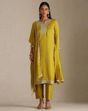 soch Women Embroidered Straight Kurta Set with Dupatta-picture-48