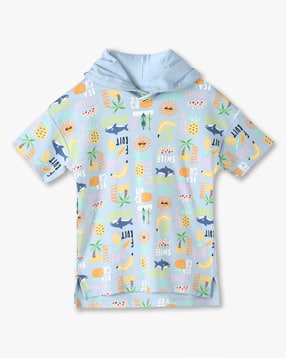 Boys All-Over Print Tailored Fit Hooded T-Shirt