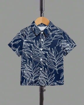 tior Boys Leaf Print Regular Fit Shirt -picture-41