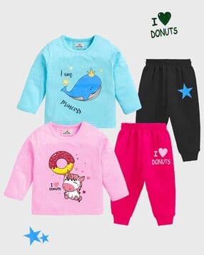 Infants Pack of 2 Printed T-Shirts & Joggers Sets-image-11
