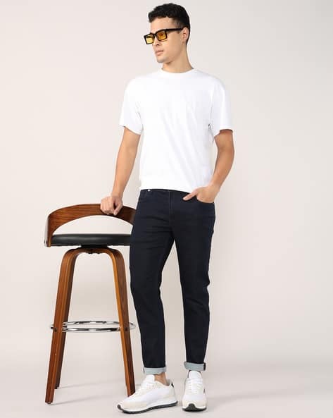 Lee Cooper Men Artie Mid-Rise Cropped Slim Fit Jeans