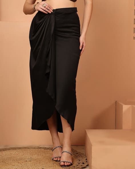 Buy NEUDIS Women Wrap Maxi Length Skirt Online | Ajio.com