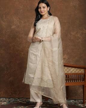 nyrika Women Embroidered Straight Kurta Suit Set-picture-45