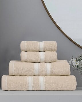 stellar home Set of 4 350 GSM Striped Cotton Bath Towels-picture-11