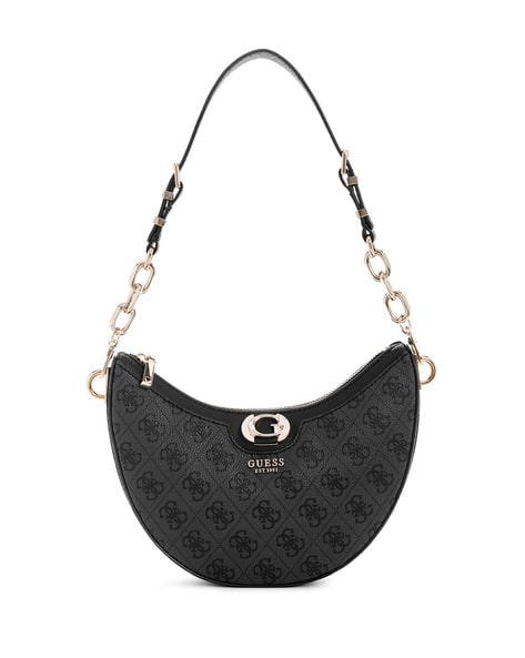 Womens Handbag Guess Georgina Top Zip Shoulder Bag Logo Print