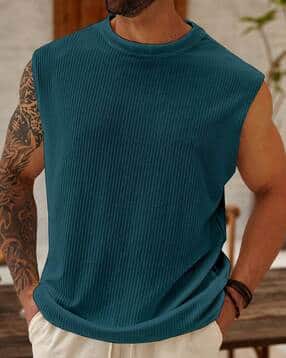 hk fashion Men Ribbed Sleeveless Vest-picture-46