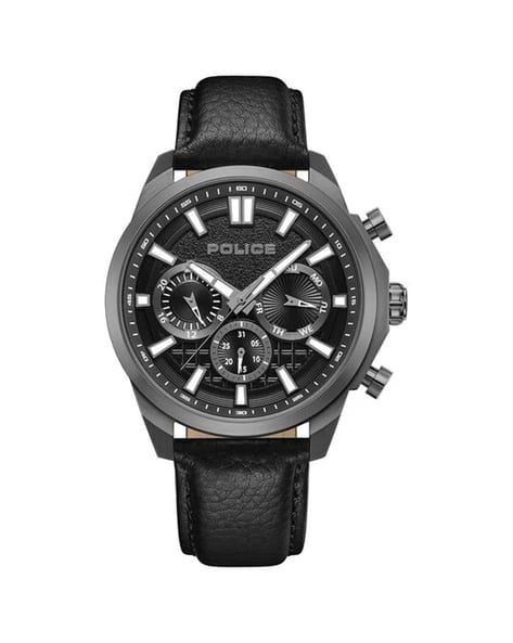 POLICE Multifunctional Watch with Leather Strap-NTPLPEWGF0021005