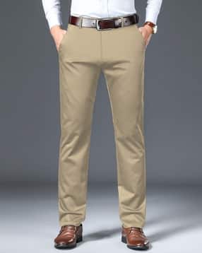 avanova Men Tapered Fit Flat-Front Trousers-picture-30