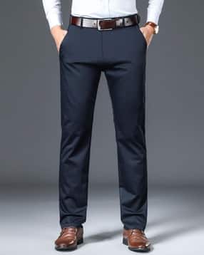 avanova Men Tapered Fit Flat-Front Trousers-picture-21