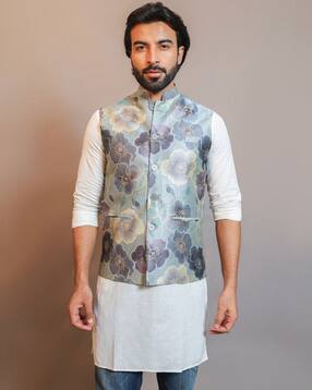 deific Men Geometric Print Regular Fit Nehru Jacket-picture-18