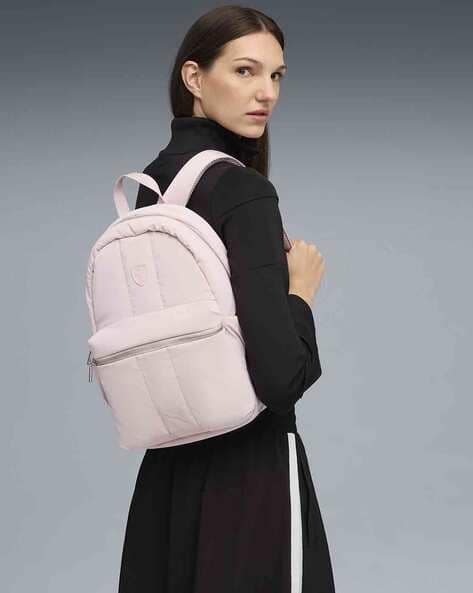 Womens Backpacks Light Pink Leather Mini Backpack Ferrari Women
