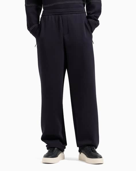 Men Straight Track Pants with Zipper Pockets