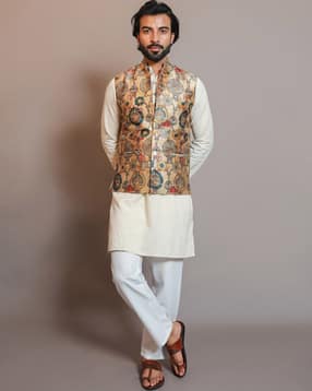 deific Men Geometric Print Regular Fit Nehru Jacket-picture-20