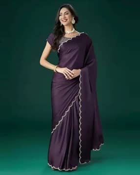 revangi Women Saree with Contrast Embroidered Border-picture-20