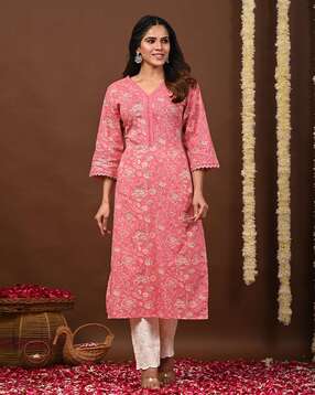 rimeline fashion Women Floral Print Straight Kurta-picture-38