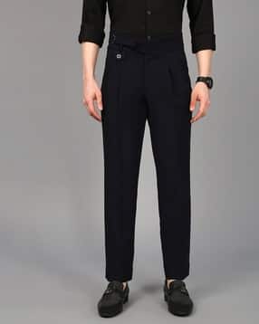british club Men Stretchable Slim Fit Pleated Trousers-picture-26