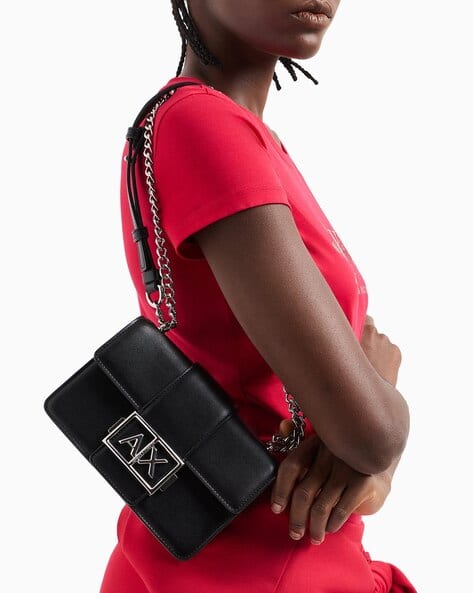 【関税込】ARMANI EXCHANGE Jodie ハンドバッグM Armani Exchange Jodie M Handbag imitation leather black