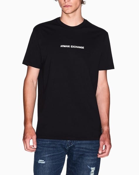 Men Brand Print Regular Fit Cotton Crew-Neck T-Shirt