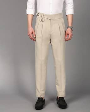 british club Men Stretchable Slim Fit Pleated Trousers-picture-11