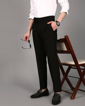british club Men Stretchable Slim Fit Pleated Trousers-picture-38