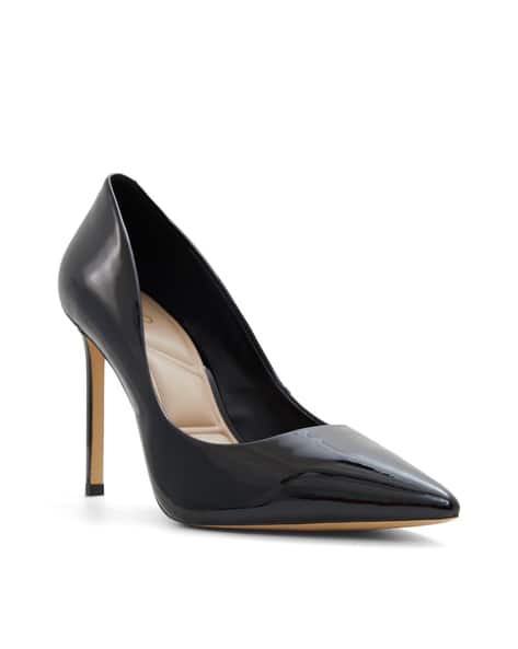 Pointed Toe Aldo Black Stilettos Stiletto Heel Cross Strap Pumps