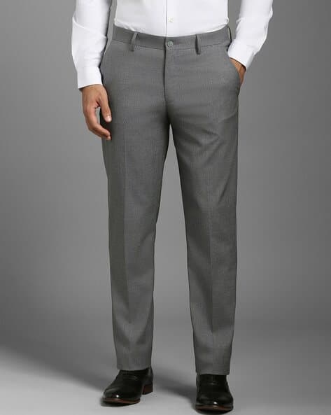 LOUIS PHILIPPE Men Slim Fit Trousers with Slip Pockets