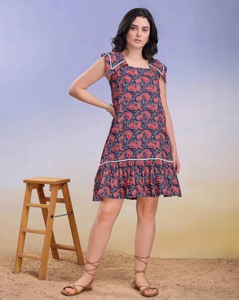 Purvaja Women Paisley Print A-Line Dress