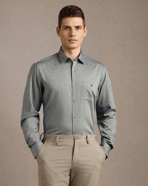 LOUIS PHILIPPE Men Regular Fit Cotton Shirt