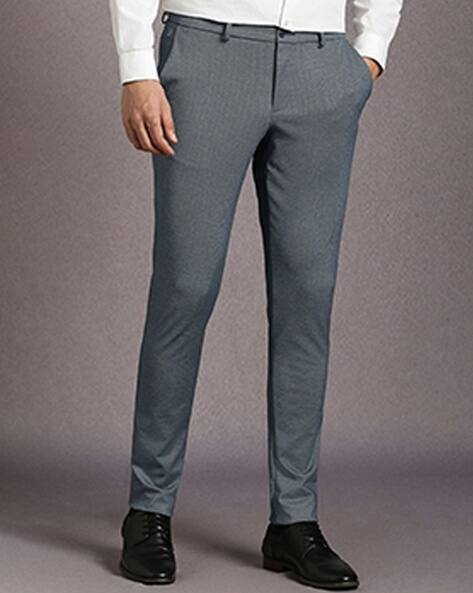 LOUIS PHILIPPE Men Slim Fit Trousers with Slip Pockets
