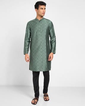 indus route by pantaloons Men Printed Regular Fit Long Kurta -picture-29