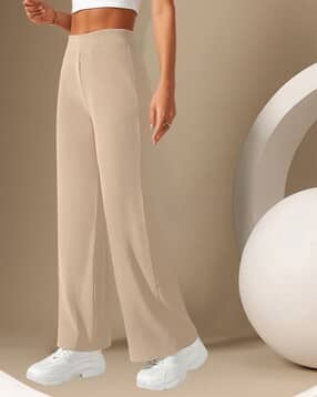 fabflee x ag Women Ribbed Relaxed Fit Cotton Trousers-picture-19