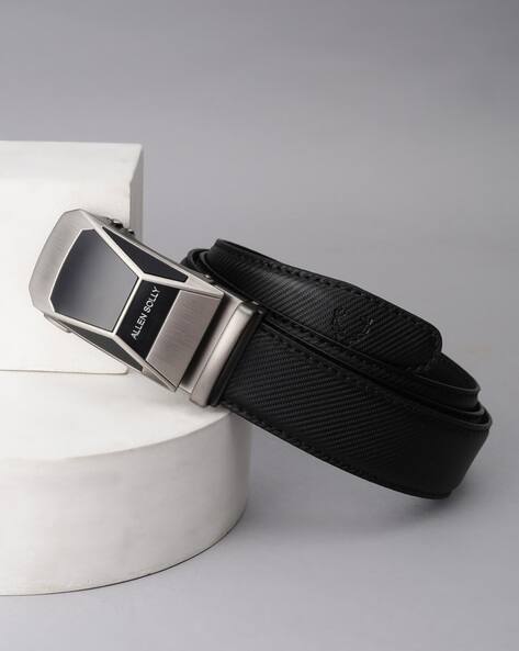 ALLEN SOLLY Men Wide Belt with Plaque Closure