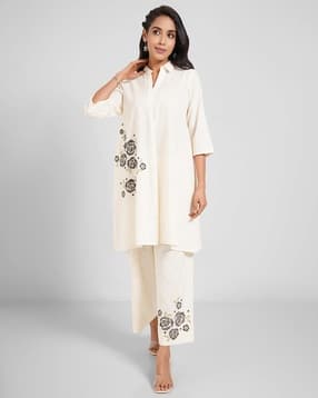 rangmanch by pantaloons Women Embroidered A-Line Kurta with Bracelet Sleeves-picture-18