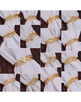 brado jewellery Pack of 15 Women Gold-Plated Adjustable Rings-picture-17