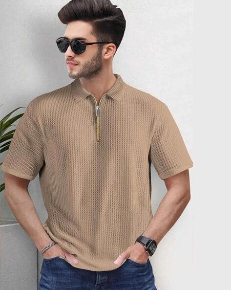 Hoodler Men Patterned Regular Fit Polo T-Shirt
