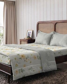 the happy pod 120 TC Floral Print Double Bedsheet with Pillow Covers-picture-14