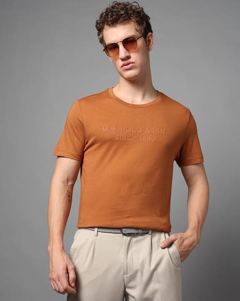 U.S. Polo Assn. Men Brand Print Slim Fit Crew-Neck T-Shirt