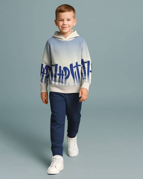 Hellcat Boys Typographic Print Hoodie & Track Pants Set