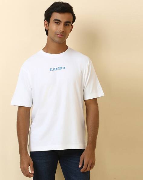 ALLEN SOLLY Men Typographic Print Oversized Fit T-Shirt