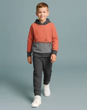 Boys Colourblock Hoodie & Track Pants Set-image-24