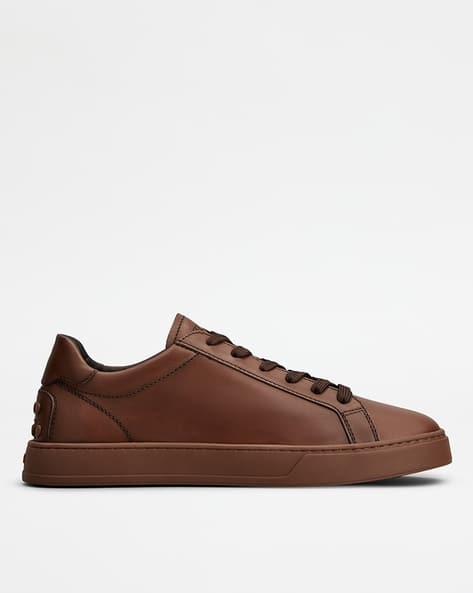 Buy Tod's Leather Lace-Up Sneakers Brown Color Men AJIO LUXE