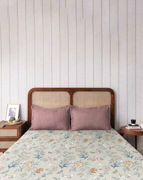 the happy pod 120 TC Floral Print Double Bedsheet with Pillow Covers-picture-11