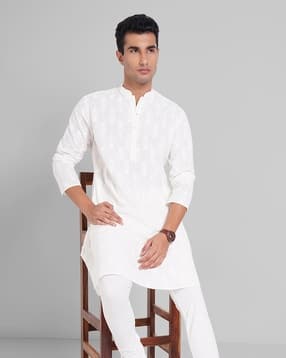 indus route by pantaloons Men Embroidered Regular Fit Long Kurta-picture-32
